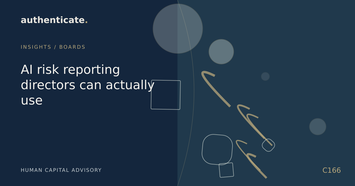 Original editorial illustration for AI risk reporting directors can actually use