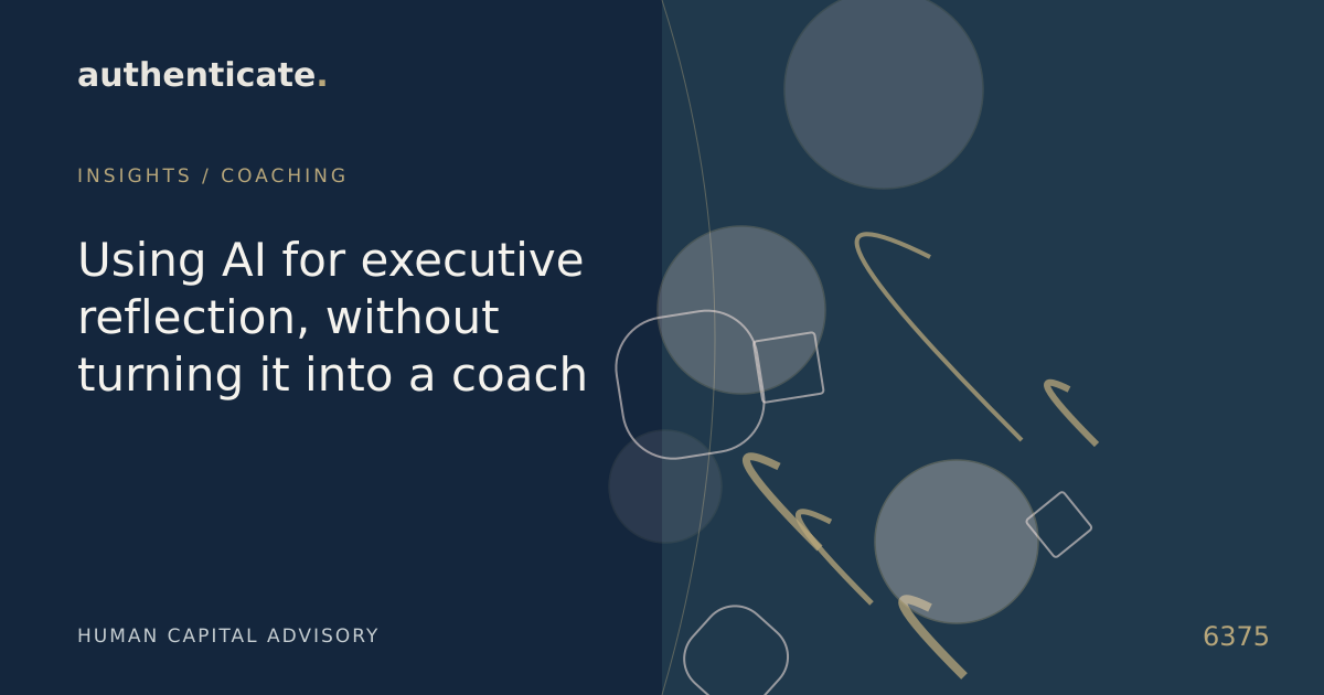 Original editorial illustration for Using AI for executive reflection, without turning it into a coach