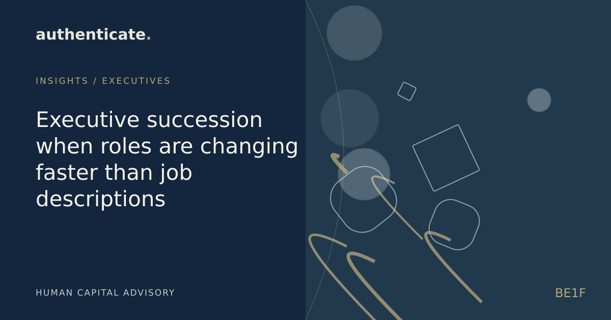 Original editorial illustration for Executive succession when roles are changing faster than job descriptions