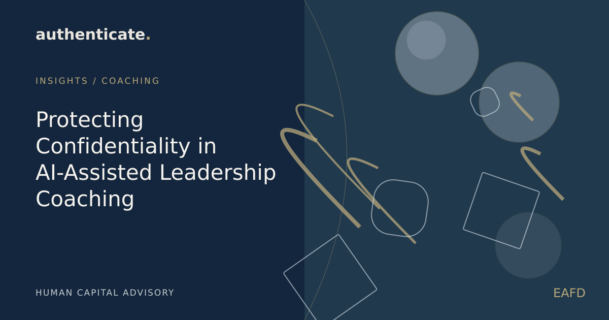 Original editorial illustration for Protecting Confidentiality in AI-Assisted Leadership Coaching