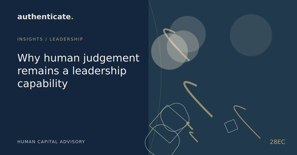 Original editorial illustration for Why human judgement remains a leadership capability