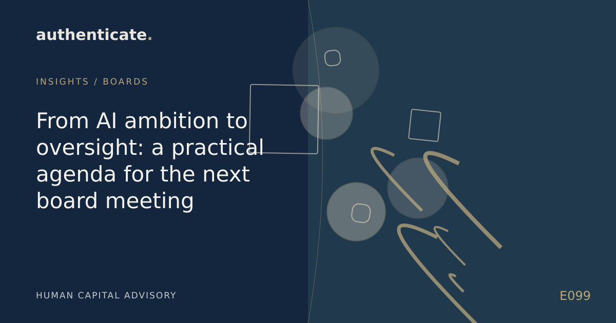 Original editorial illustration for From AI ambition to oversight: a practical agenda for the next board meeting