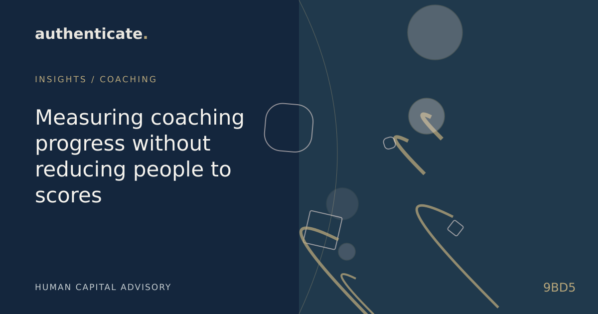 Original editorial illustration for Measuring coaching progress without reducing people to scores